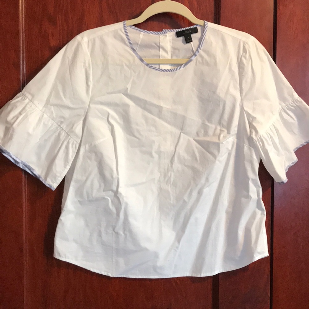 J.Crew White Blouse with Bell Sleeves